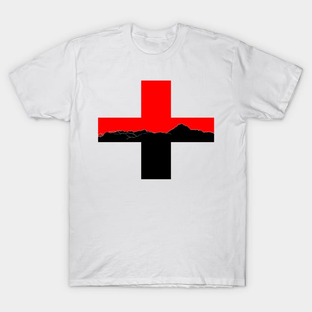 Swiss Mountain Flag T-Shirt by AmitDesignsTees